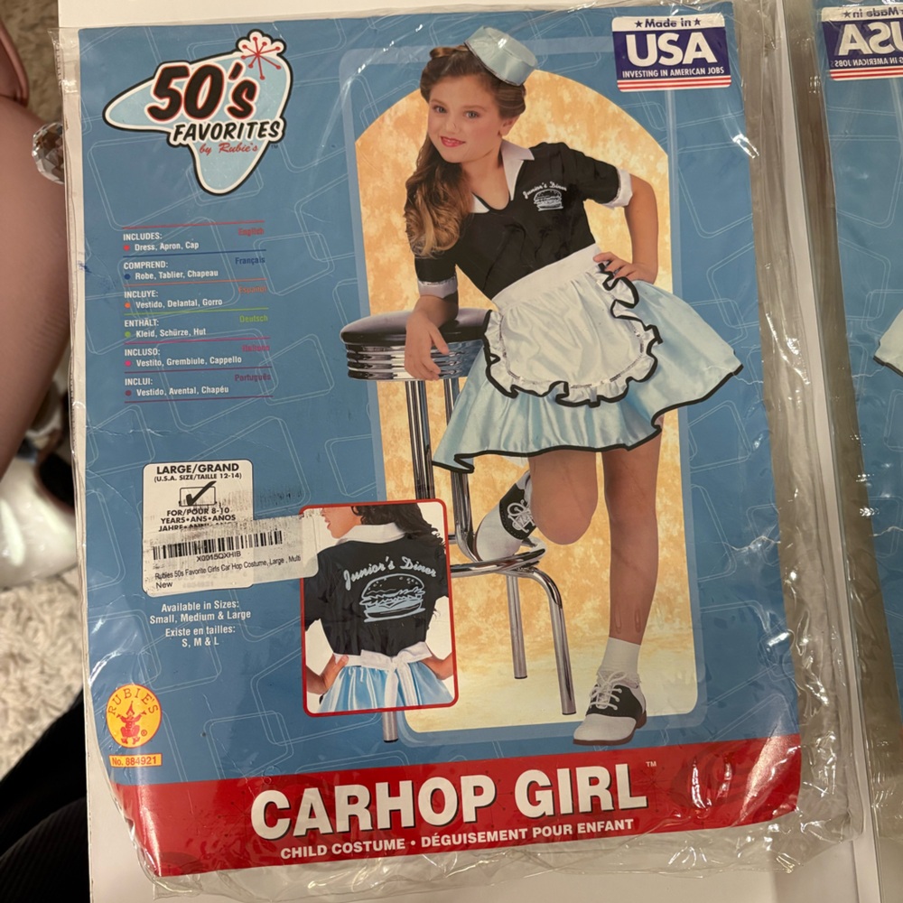 Carhop Girl Costume - Black and Blue